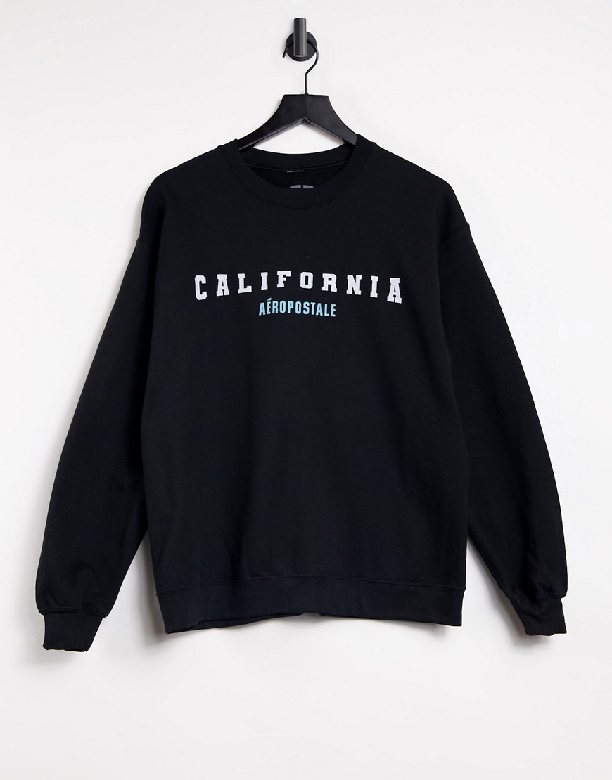 Aeropostale - Sweatshirt met California-print en logo in zwart