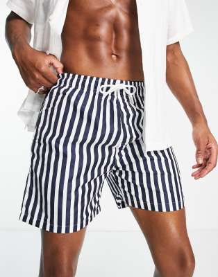 swim shorts in black stripes