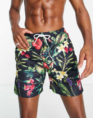 Aeropostale Aeropostale swim shorts in black tropical print