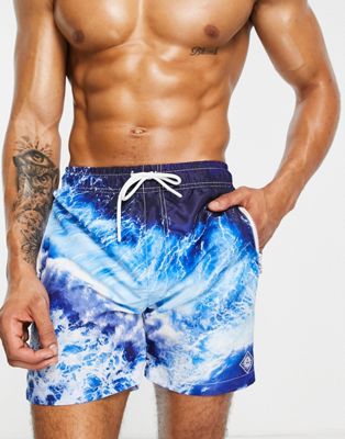 Aeropostale swim shorts in blue wave print