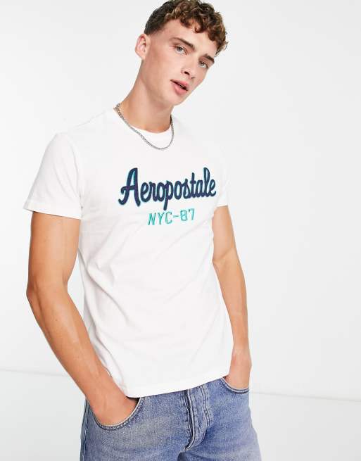 Aeropostale - T-shirt avec logo sur le devant - Blanc