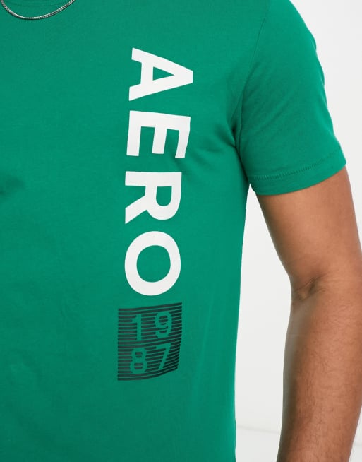 Buy AEROPOSTALE Men Light Green Crew Neck Appliqued Logo T-Shirt