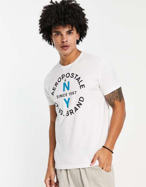 Aeropostle circle logo t-shirt in white | ASOS