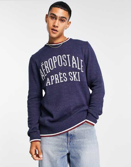 Aeropostle jumper in navy with large logo