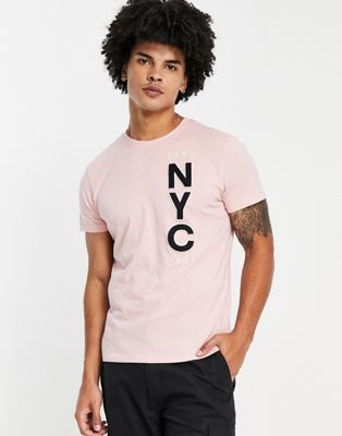 Aeropostle NYC logo t-shirt in pink |