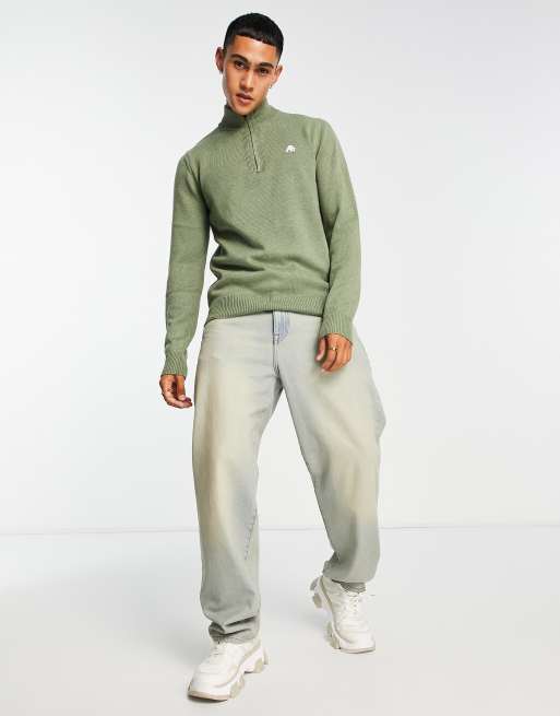 Aeropostle zip up jumper in green ASOS