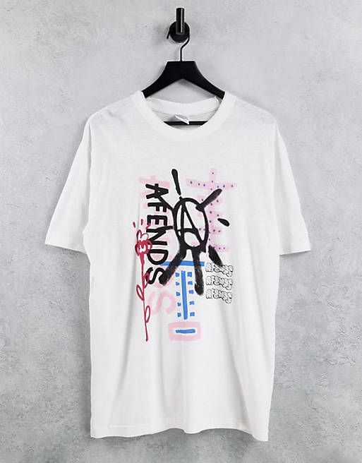 Afends Burn Banks oversized t-shirt in white with placement print