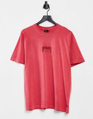 Homme Afends - T-shirt en coton recyclé - Rouge