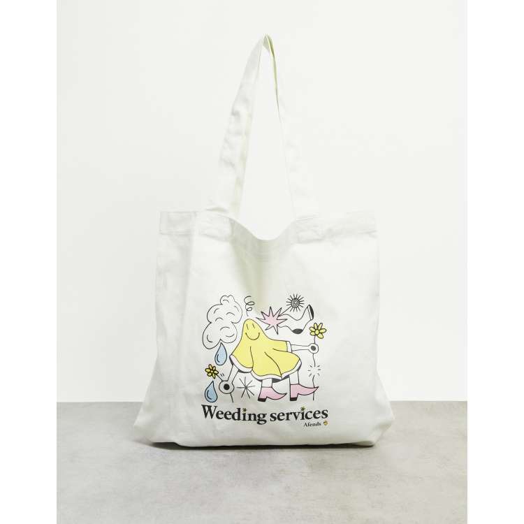 Afends tito tote bag in white ASOS