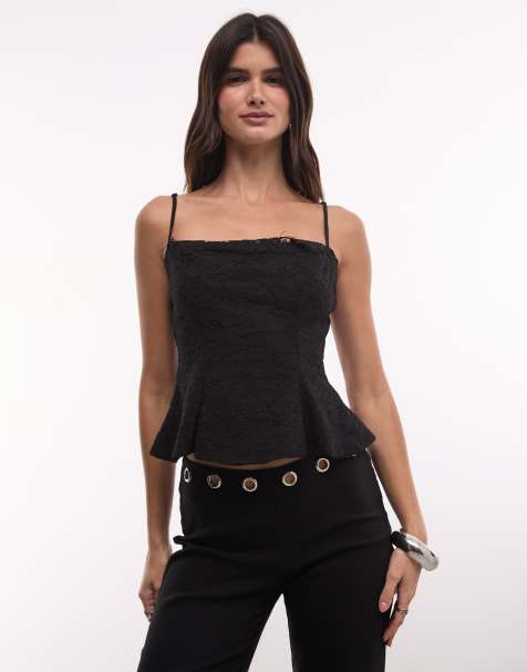 AFRM Ari lace structed cami top in black - view 1