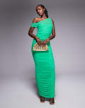 [AFRM] AFRM asymmetric power mesh midaxi dress in bold green M Summer Grass
