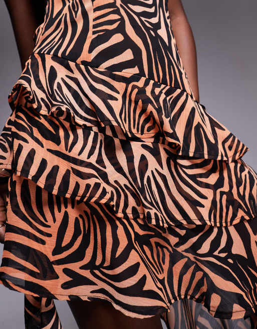 open lace back dress BROWN ZEBRA LONG DRESS – AndreaAlmeida