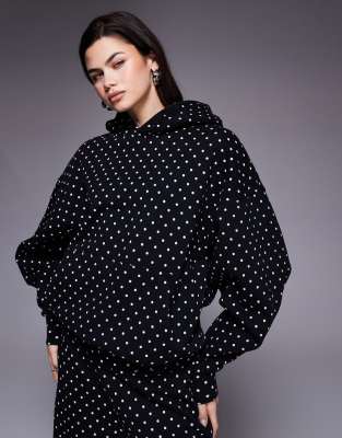 AFRM - Blake - Oversize-Kapuzenpullover in Schwarz mit Polka Dots, Kombiteil