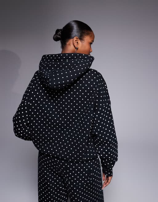 AFRM Blake oversized hoodie in black polka dots - part of a set | ASOS