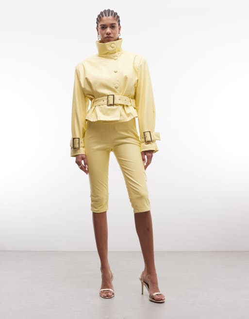AFRM Calla high rise fitted capri pants in lemon - part of a set, 2 of 5