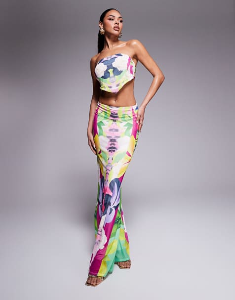AFRM - Co-ord set van mesh met tropische print - view 1