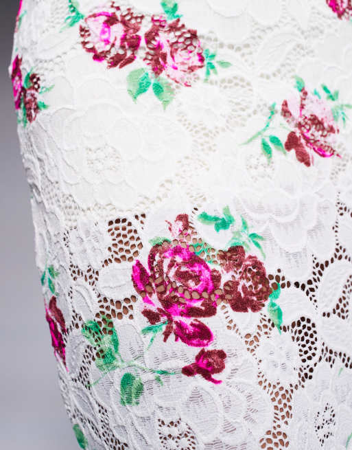AFRM crochet lace maxi skirt in rose floral - part of a set, 5 of 5