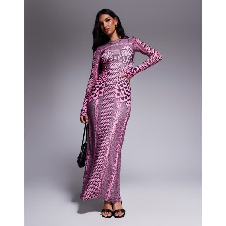 dusty pink floral maxi dress Camelia Pink Floral Embroidered Maxi Dress – Frock and Frill