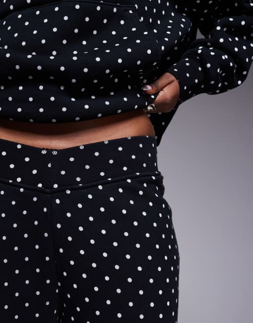 AFRM - Dustin - Pantalon de survêtement d'ensemble ample avec taille en V - Noir à pois, 4 de 5