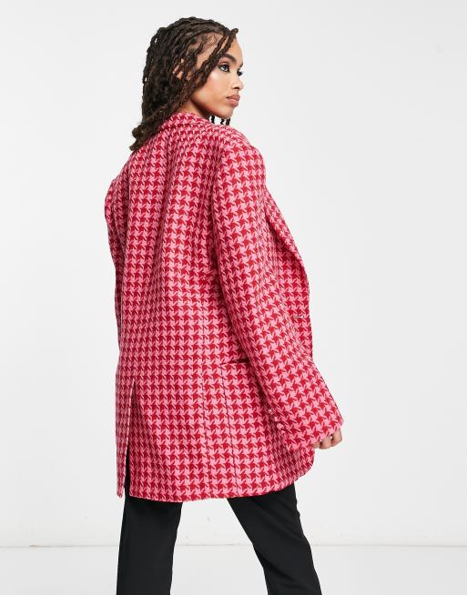 Pink herringbone coat sale