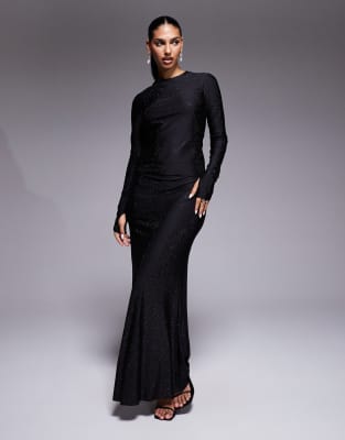 Afrm Hotfix Fishtail Maxi Skirt Co-ord In Black