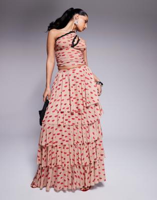 Afrm Jace Ruffle Maxi Skirt