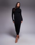 [AFRM] AFRM Juniper knit crepe maxi dress in black XXS Black