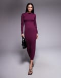 [AFRM] AFRM Juniper knit crepe maxi dress in fig-Purple XXL Fig