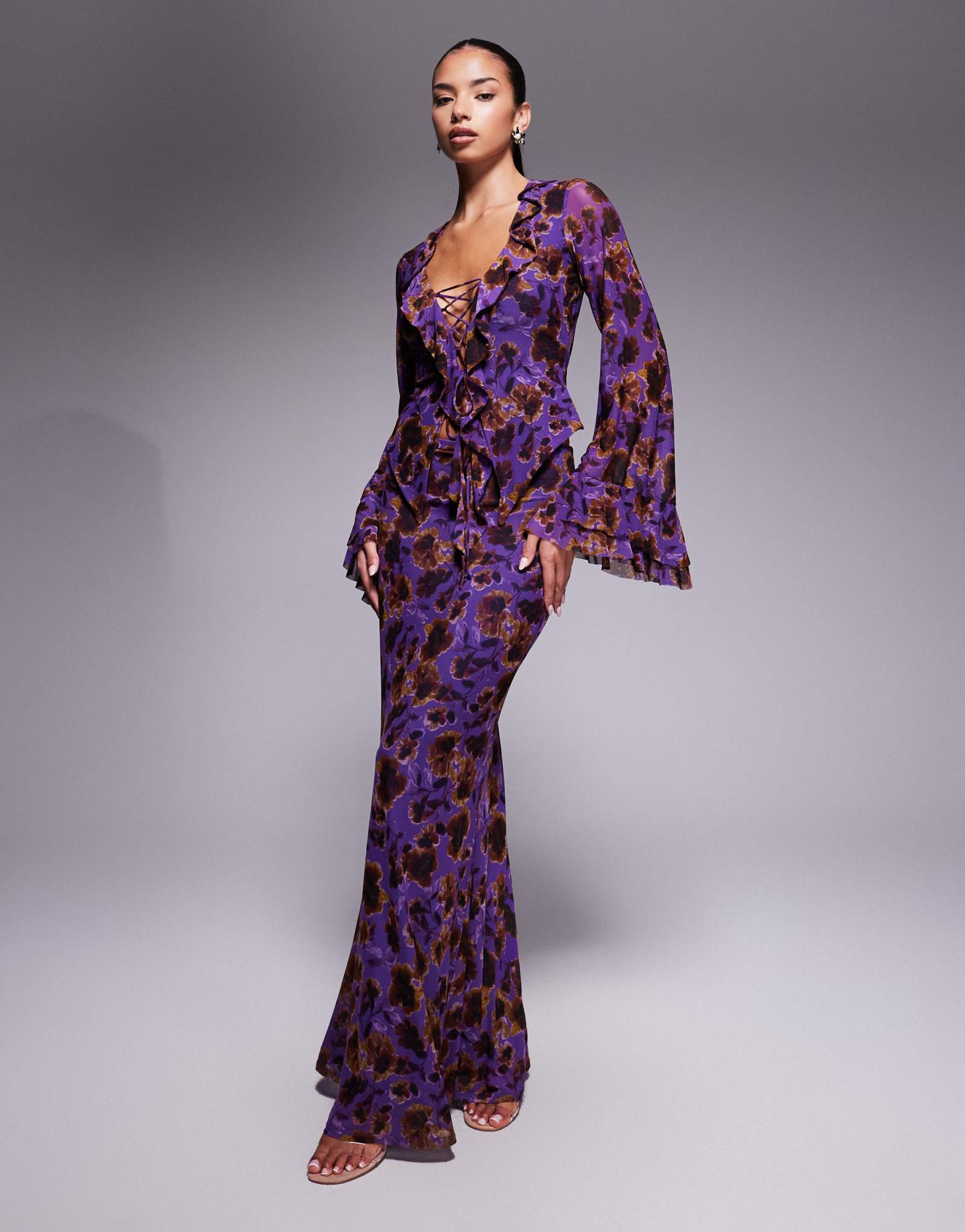 Макси-юбка из плотного трикотажа 