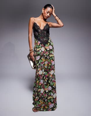 AFRM LACE COMBO MAXI DRESS 