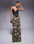 [AFRM] AFRM lace combo maxi dress in multi floral-Black XL Vintage floral