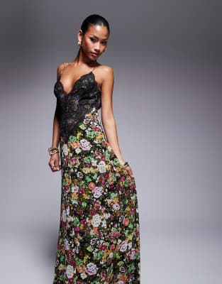 AFRM LACE COMBO MAXI DRESS 