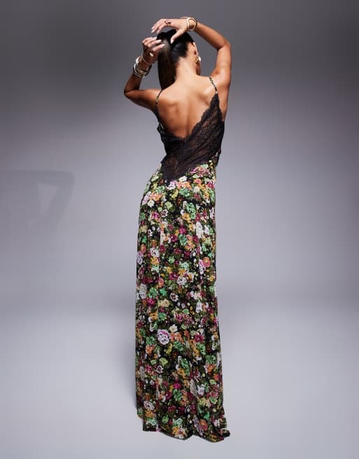 chinese dress ladies Plunging Ditsy Floral Maxi Dress main image 0