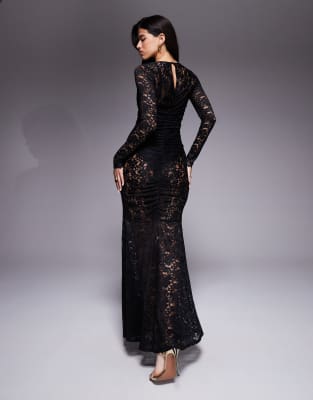 long sleeve black lace dress amazon Amazon.com: Women's Vintage Cream Black Lace Maxi Dress Romantic Long  Sleevees Set Bodycon Dresses Black S : Clothing, Shoes & Jewelry