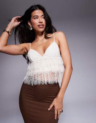AFRM LACE TOP WITH DETACHABLE SCARF 
