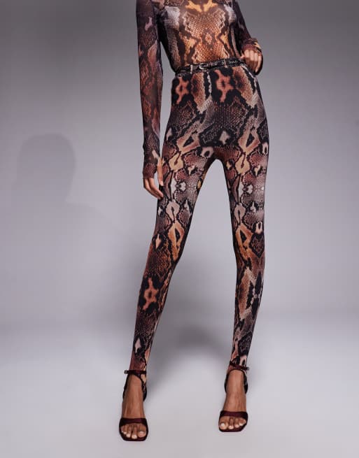 AFRM – Leggings mit Schlangenprint, Steg und Gürtel, Kombiteil, 2 von 5