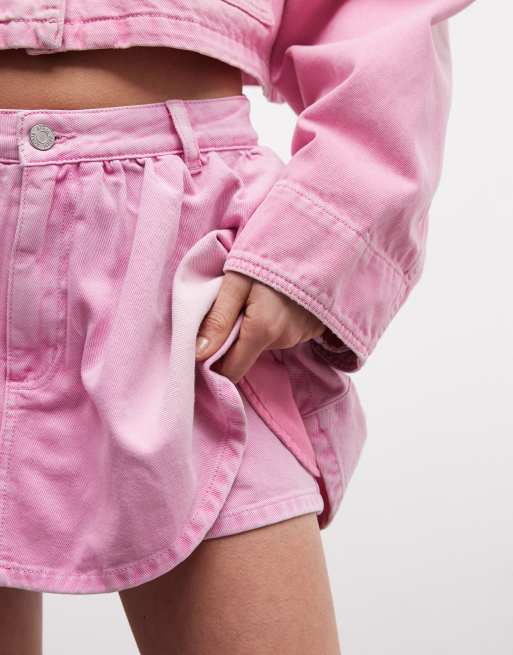AFRM Marden denim mini skirt in soft pink - part of a set | ASOS