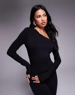Afrm Off Shoulder Top In Black