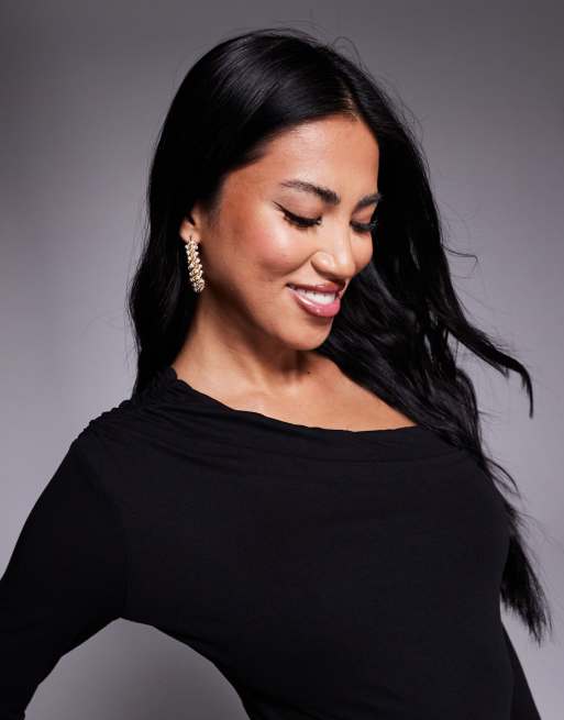 AFRM off shoulder top in black (Part of a set), 3 of 4