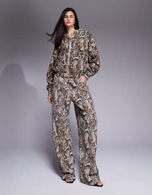 AFRM - Oren - Kapuzenjacke aus Baumwolle in Sand mit Schlangenmuster, Kombiteil-Neutral