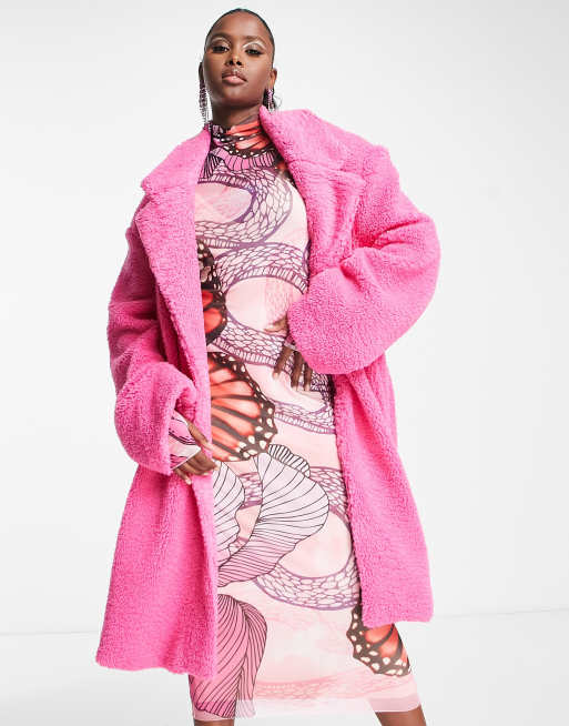 Asos pink coat sale