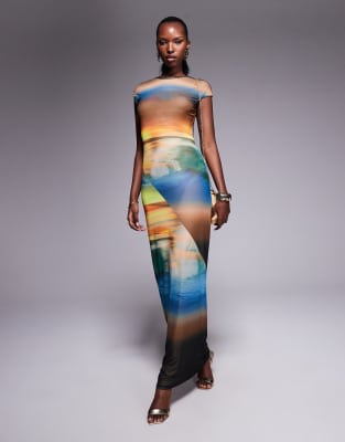 Afrm Power Mesh Maxi Dress