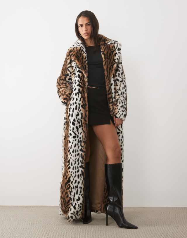 AFRM Rani faux fur maxi coat in leopard | ASOS