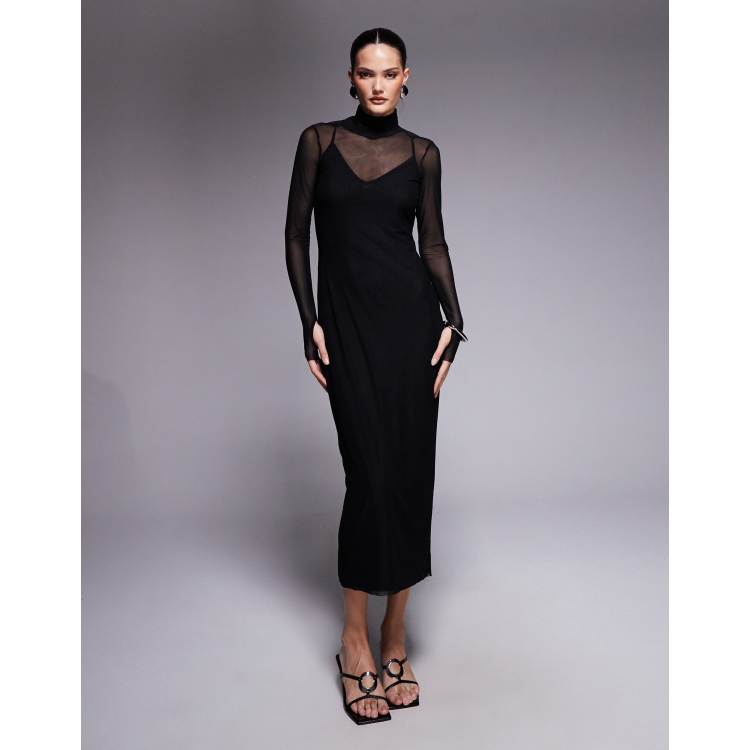 afrm shailene dress black Verno Fashion Legend Black Laydown Cotton Blend Dress Shirt 16 32-33 Slim main image 0