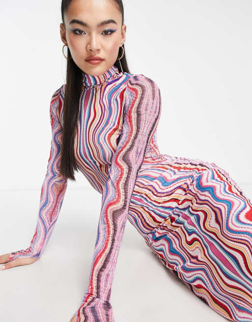 美品✨ Ameri PLAID SHEER TURTLE KNIT DRESS Ameri（アメリ）の「PLAID SHEER TURTLE KNIT DRESS（ワンピース