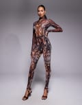 [AFRM] AFRM stirrup leggings with belt in snake print (Part of a set)-Multi XXL Snake Print