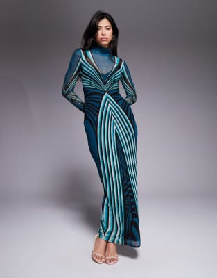 oversized mesh dress Karma Oversized Mesh Dress + Slip in Checkerboard S