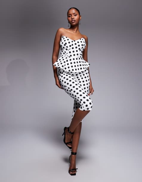 AFRM tailored set in white polka dots - view 1