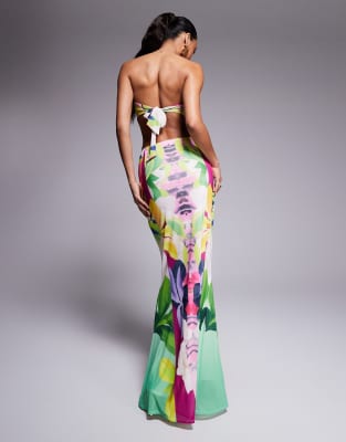 Afrm Tegan Mesh Maxi Skirt