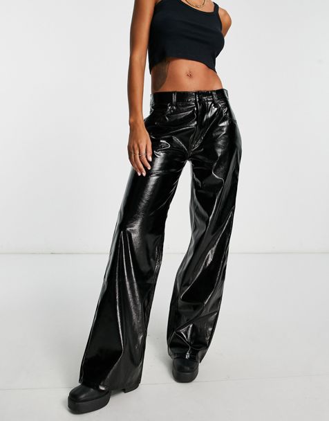 Commando faux leather 5 pocket pants in black